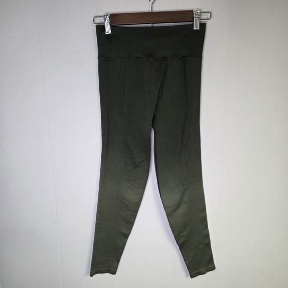 Victorias Secret Pink Active Ombre Olive Green Leggings Ribbed Size Small - Picture 1 of 6